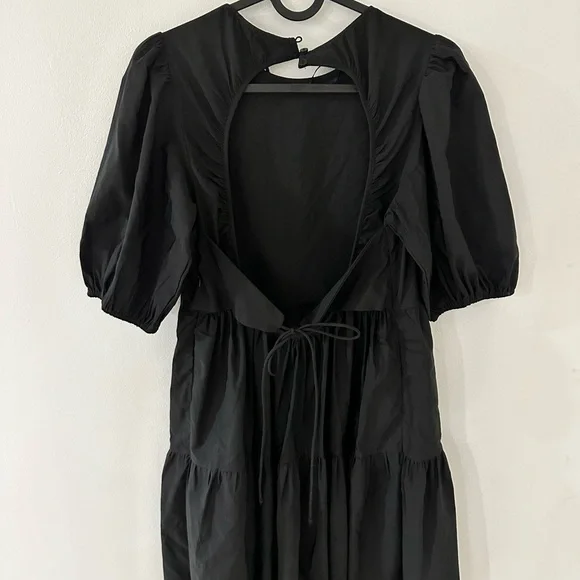 Zara Tiered poplin dress black - Picture 9 of 9
